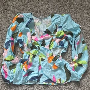 a new day Light Blue Multi-Color Floral Tank